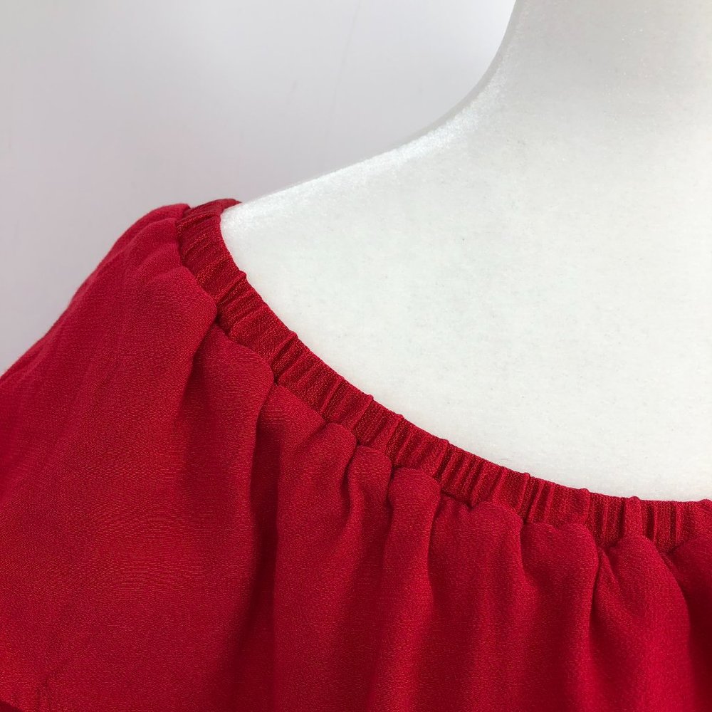 ba&sh Azar Off-the-Shoulder Ruffled red blouse size 3 - Picture 7 of 16